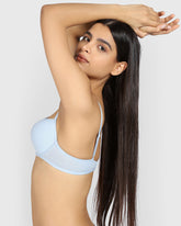 La Senza Remix Pushup Cotton Plunge Bra SUBDUED BLUE / 34B